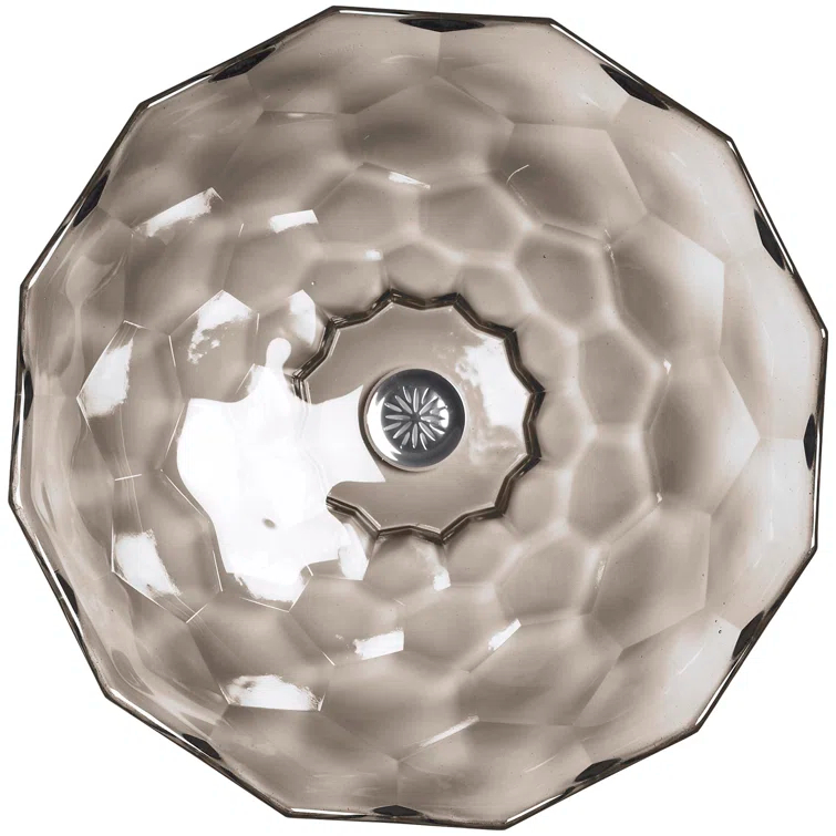 Kohler Briolette, Artist Editions Oval Faceted Glass Bathroom Vessel Sink