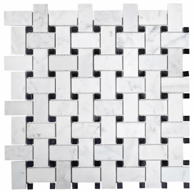 12" x 12" Natural Stone Basketweave Mosaic Wall & Floor Tile