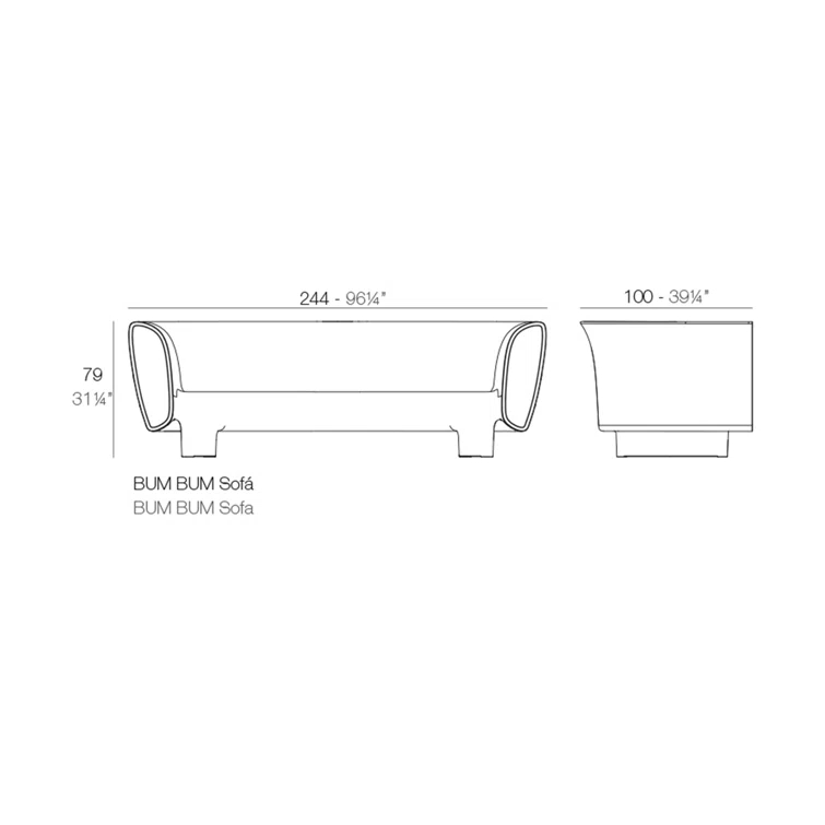 Bum Bum 96.25'' Outdoor Patio Sofa