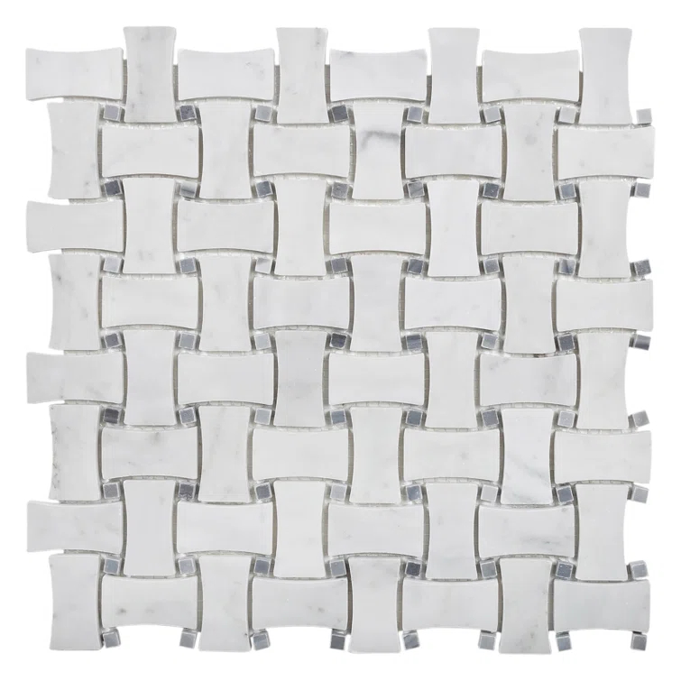 12" x 12" Natural Stone Basketweave Mosaic Wall & Floor Tile