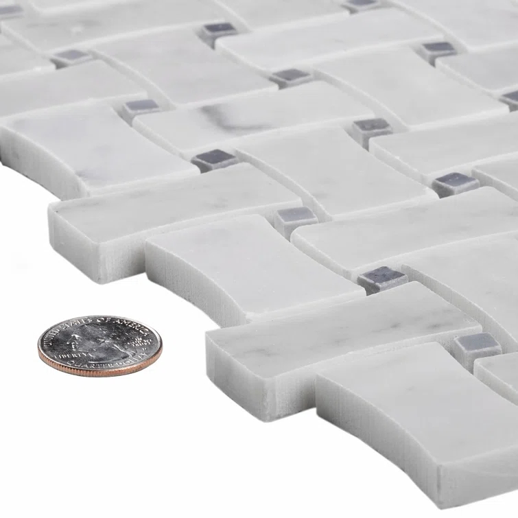 12" x 12" Natural Stone Basketweave Mosaic Wall & Floor Tile