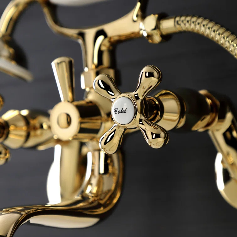 Kingston Brass Kingston Two-Handle Clawfoot Tub Faucet with Hand Shower
