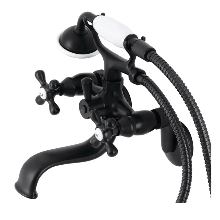 Kingston Brass Kingston Two-Handle Clawfoot Tub Faucet with Hand Shower