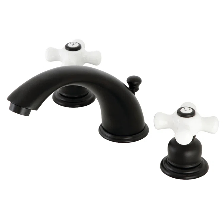 Kingston Brass Magellan Two-Handle 3-Hole Deck Mount Widespread Bathroom Faucet with Retail Pop-Up Drain