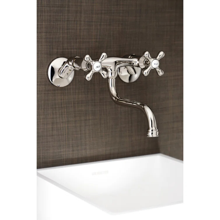 Kingston Brass Kingston Two-Handle 2-Hole Wall Mount Bathroom Faucet