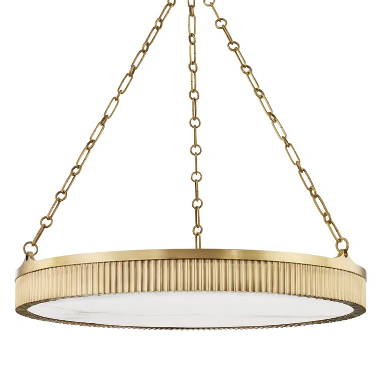 Hudson Valley Lighting 532 Lynden 8 Light 30" Wide Led Drum Chandelier - Brass