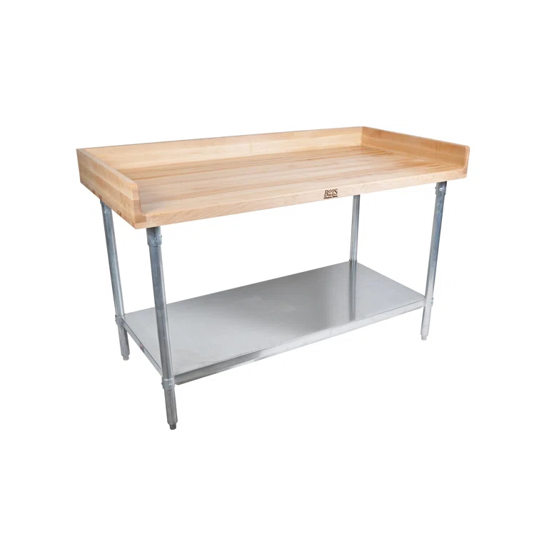John Boos Wood Work Table with Undershelf