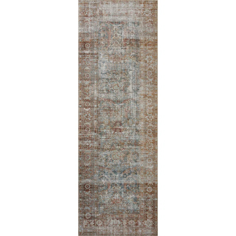 Chris Loves Julia x Loloi Jules Oriental Lagoon/Brick Area Rug