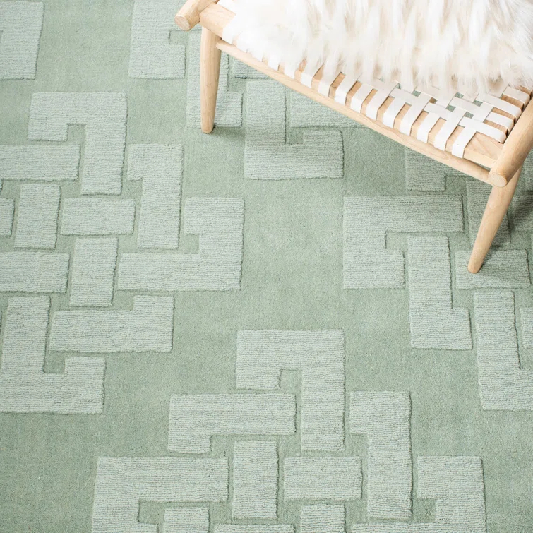 Martha Stewart Hand Tufted Wool Pile Geometric Rug