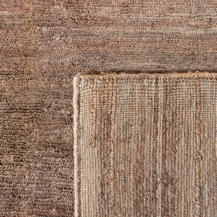 Hand-Knotted Stripe Wool Area Rug in Neutral Tobacco, 4' x 6'