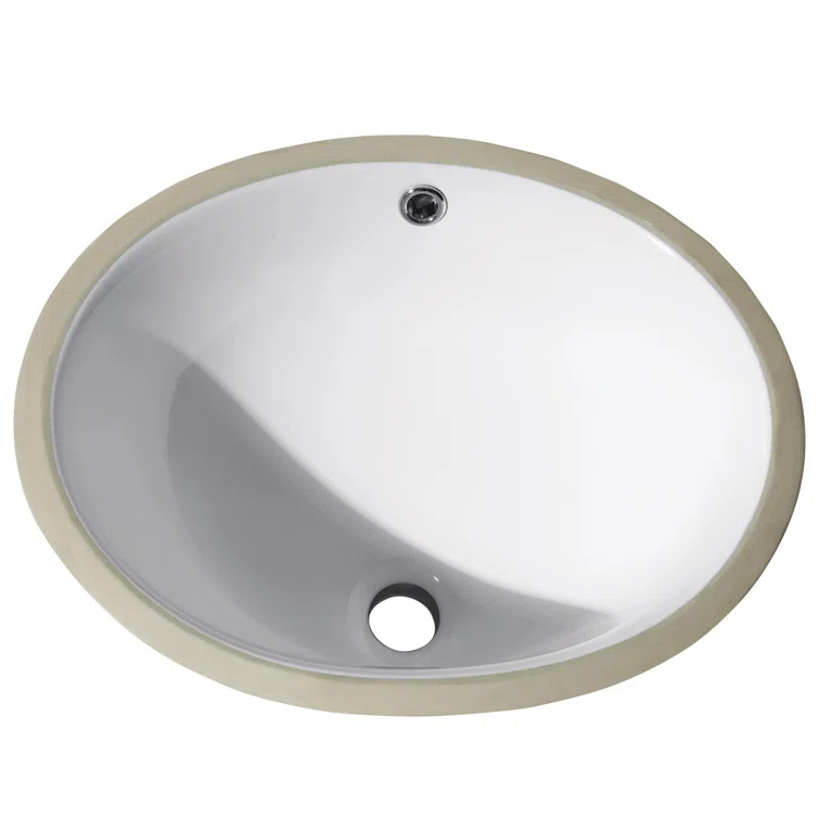 Avanity CUM16WT Vitreous China Oval Undermount Bathroom Sink with Overflow