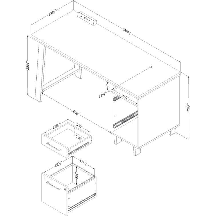 Pearcy Computer Desk with Power Outlet
