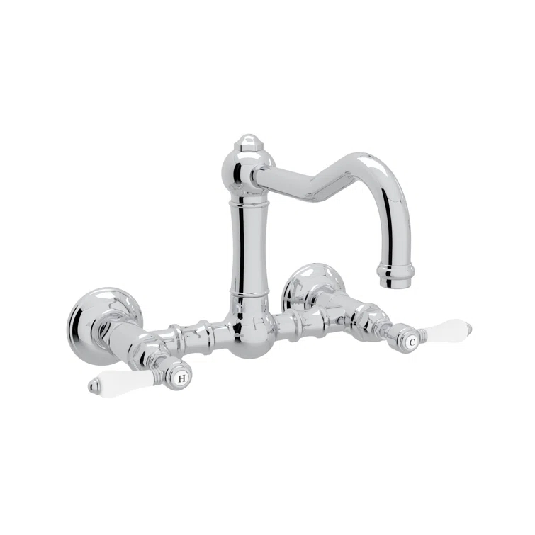 Acqui Wall Mount Bridge Kitchen Faucet With Column Spout