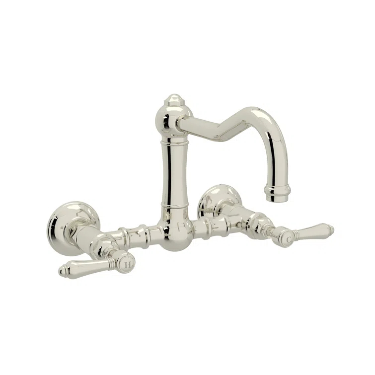 Acqui Wall Mount Bridge Kitchen Faucet With Column Spout