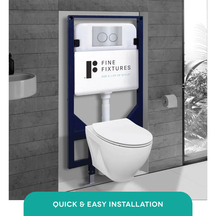 StormOn Dual-Flush Elongated Wall-Mount Toilet (Seat Included)