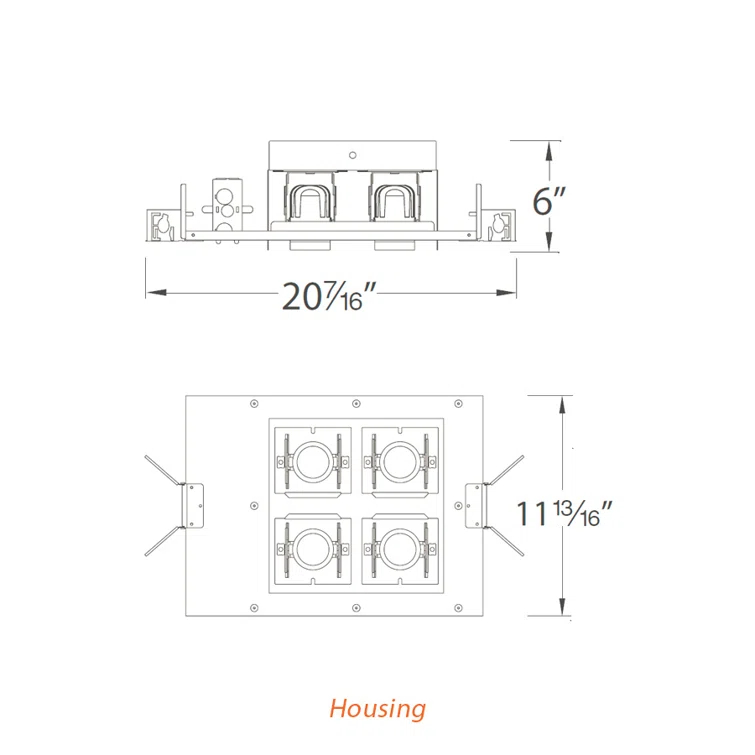 10.75'' Dimmable Multi-Spotlight Recessed Lighting Kit