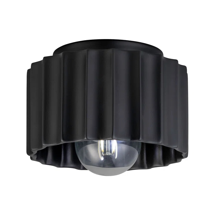 Radiance Carbon Matte Black 5" Indoor/Outdoor LED Flush Mount