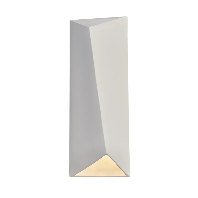 22" Bisque Ceramic Dimmable Outdoor Wall Sconce