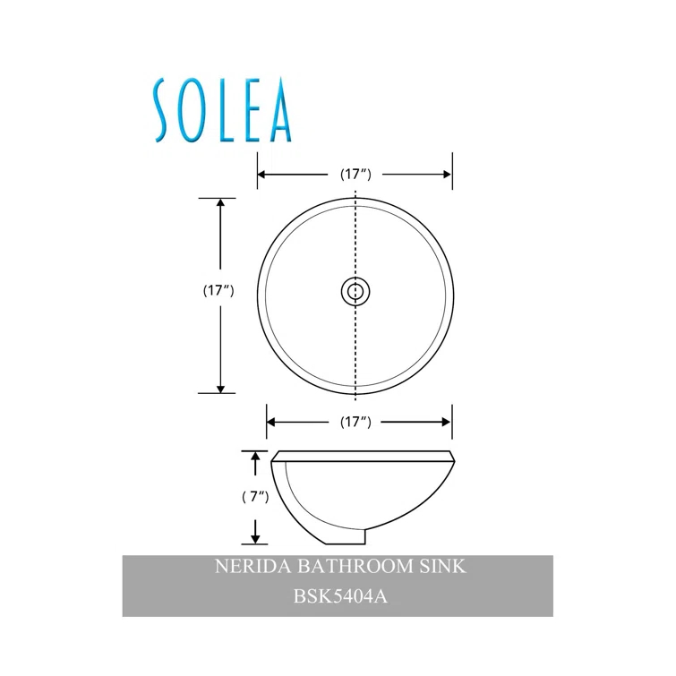 Safavieh Nerida 16.92'' White Ceramic Circular Bathroom Sink with Overflow