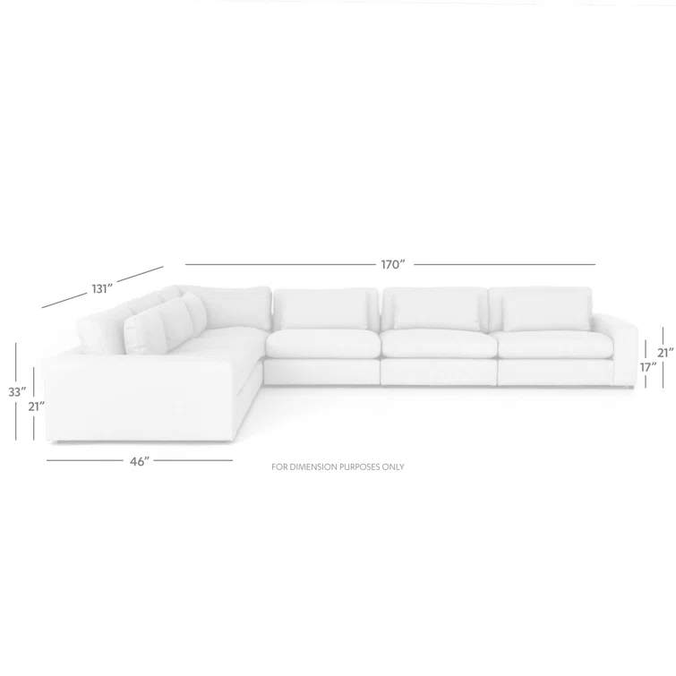 Essence Natural Contemporary 6-Piece Sectional with Ottoman
