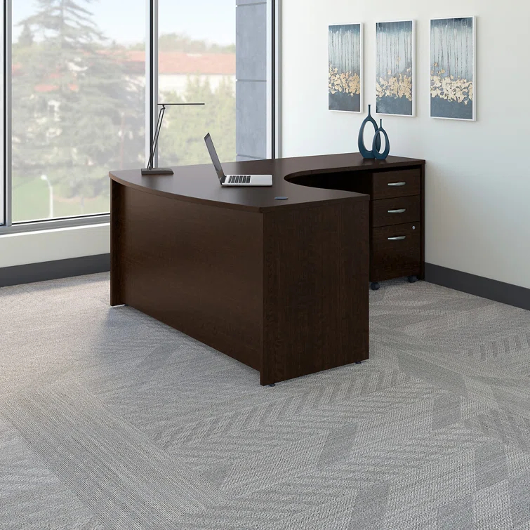 Series C L Shaped Desk with Mobile File Cabinet