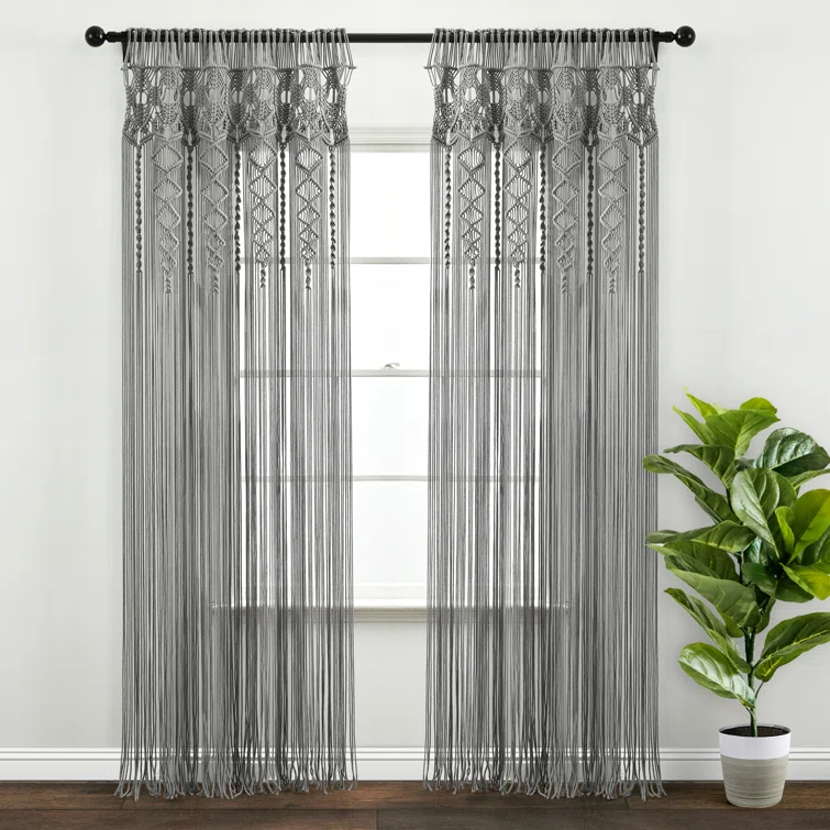 Reyna Cotton Semi Sheer Curtain Panel