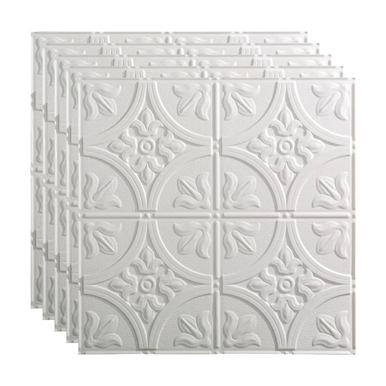 Traditional 24'' L x 24'' W Textured Vinyl Drop-In Ceiling Tile