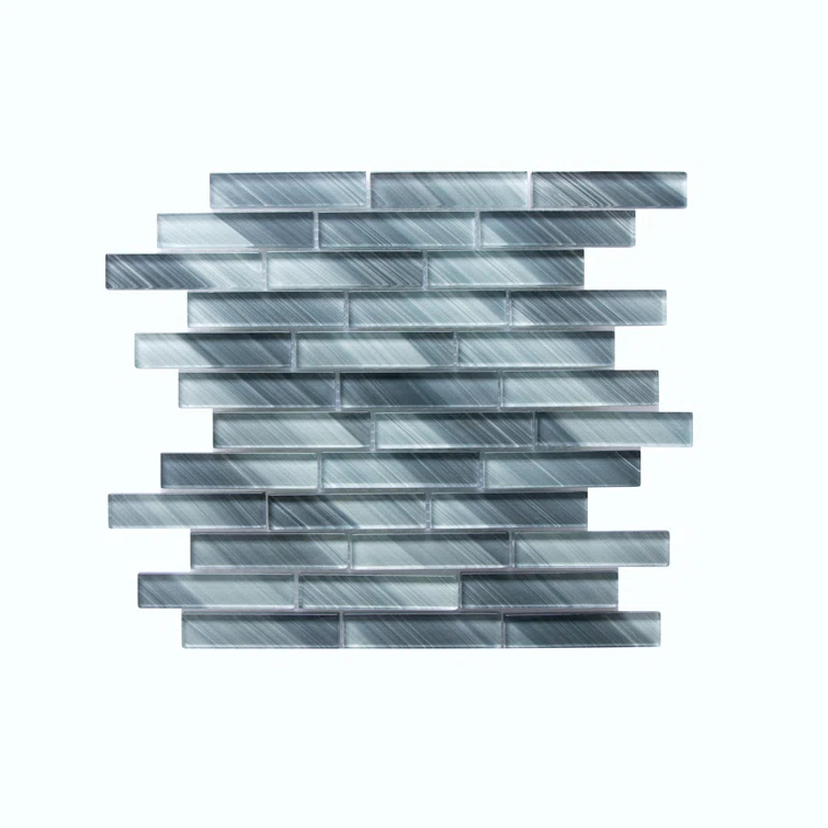 Premium Hand Painted 1" x 4" Straight Edge Glass Mosaic Tile