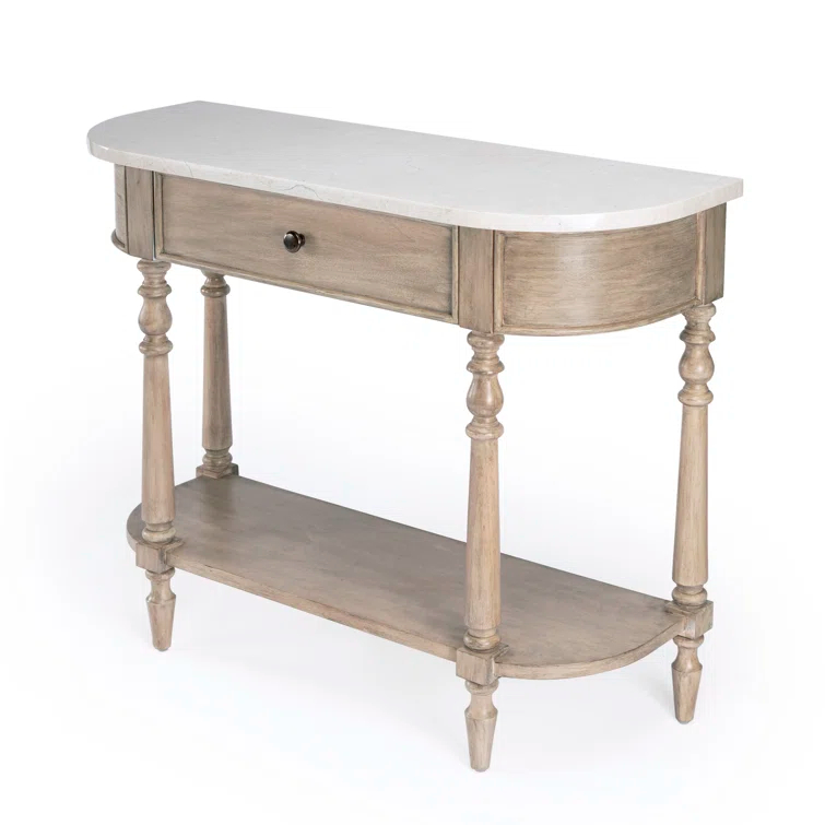 Danielle Marble 40" one- drawer Console Table
