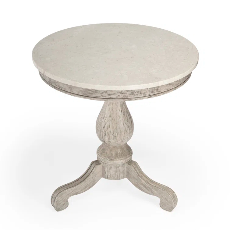 Danielle Marble 24" Pedestal Side Table