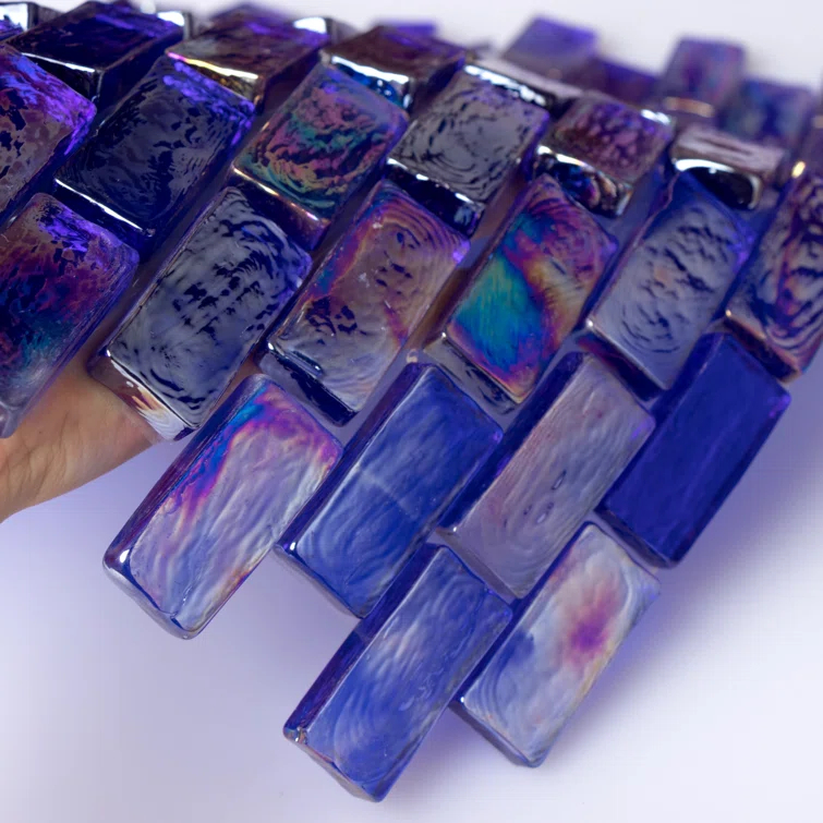 Swimming Pool 0.75" x 1.65"Straight Edge Glass Brick Joint Tile