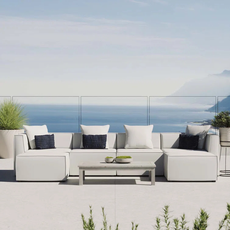 Modway Saybrook Outdoor Patio Upholstered 6-Piece Sectional Sofa