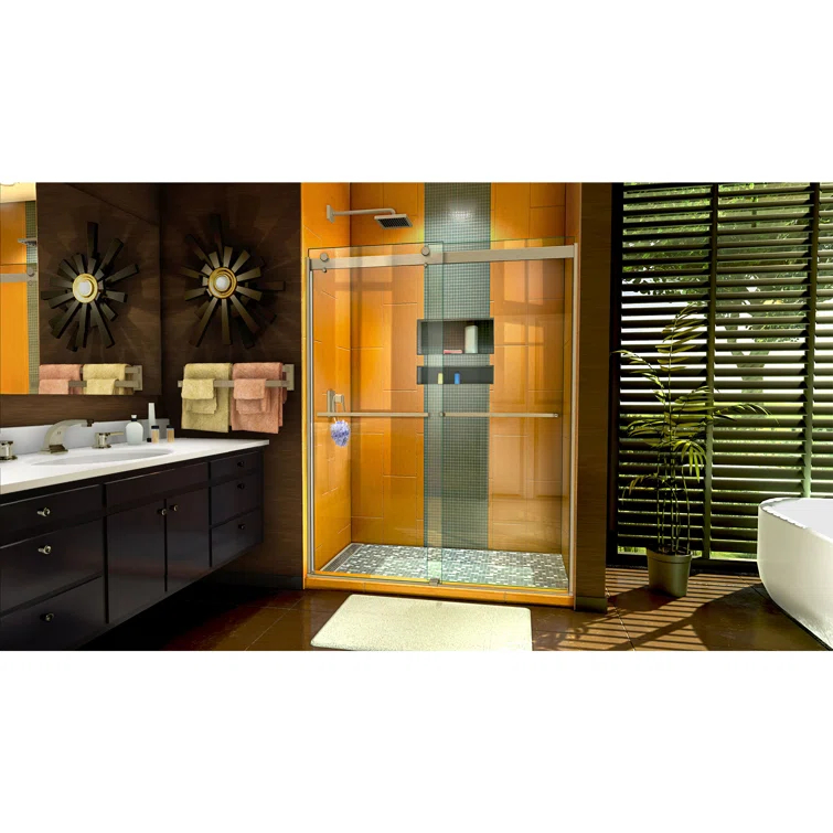 Sapphire 56" W x 76" H Frameless Shower Door