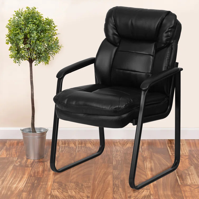 Flash Furniture Isla Modern LeatherSoft Executive Side Reception Chair with Sled Base by Flash Furniture