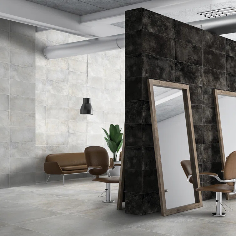 Large Format 12" x 24" Porcelain Concrete Look Wall & Floor Tile