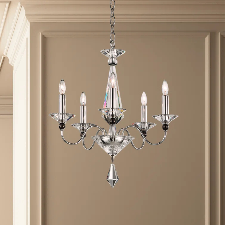 Jasmine 5 - Light Glass Classic / Traditional Chandelier