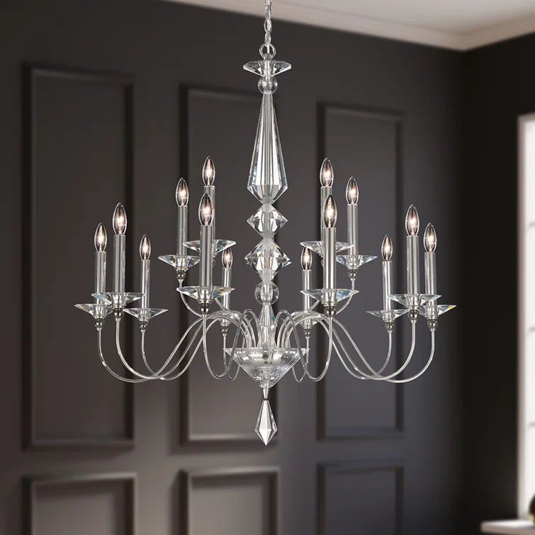 Jasmine 15 - Light Glass Tiered Chandelier