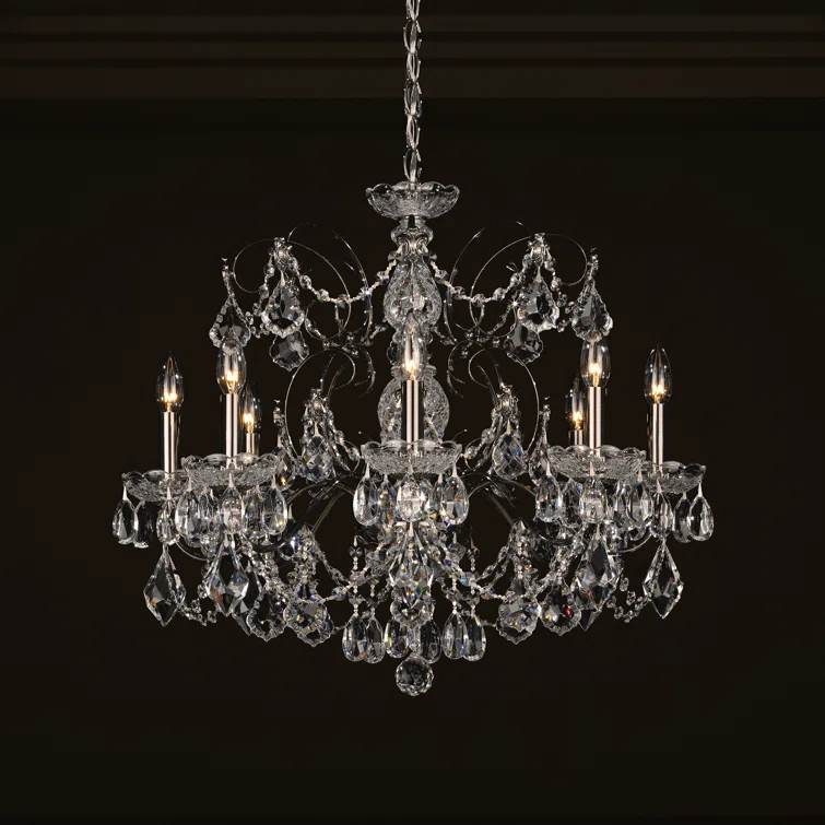 Century 8 - Light Glass Tiered Chandelier