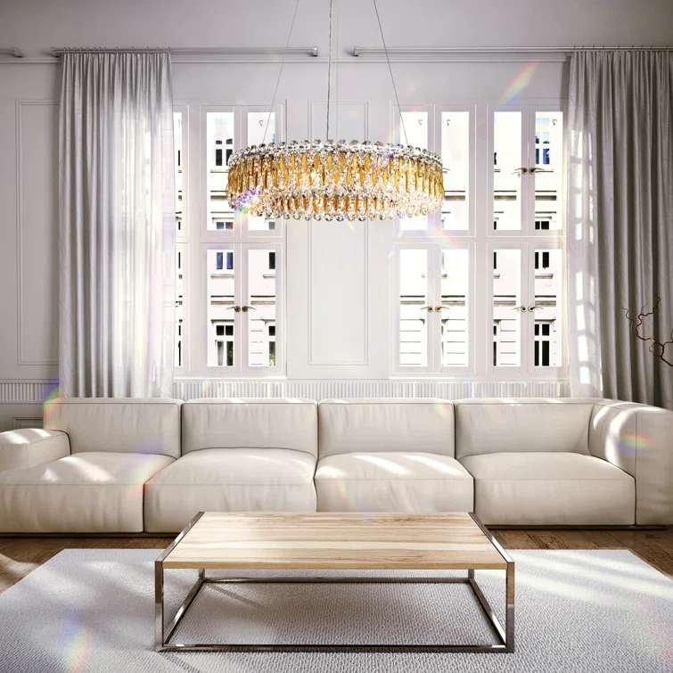 Sarella 12 - Light Dimmable Drum Chandelier