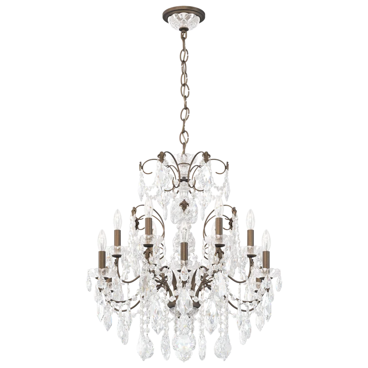 Century 12 - Light Glass Dimmable Classic / Traditional Chandelier