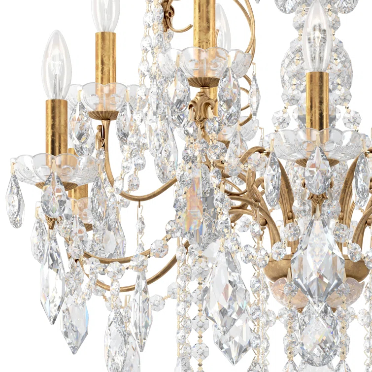 Century 12 - Light Glass Dimmable Classic / Traditional Chandelier