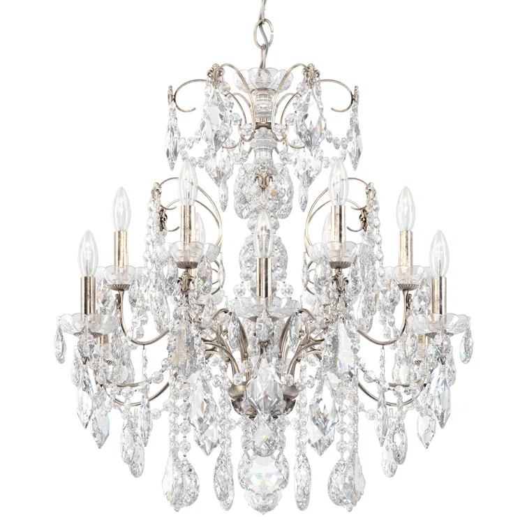 Century 12 - Light Glass Dimmable Classic / Traditional Chandelier