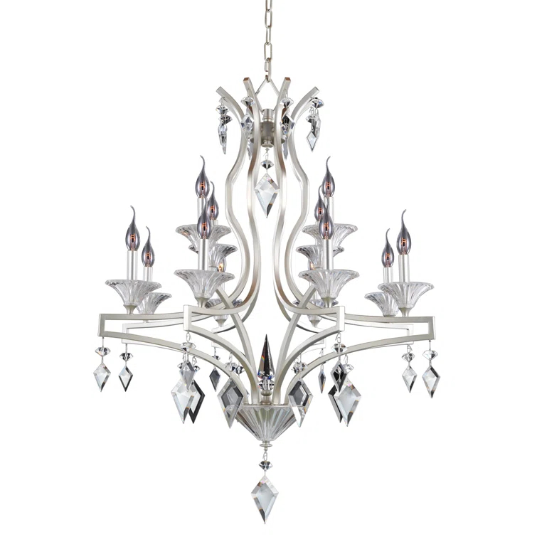 Florence 12 - Light Glass Tiered Chandelier