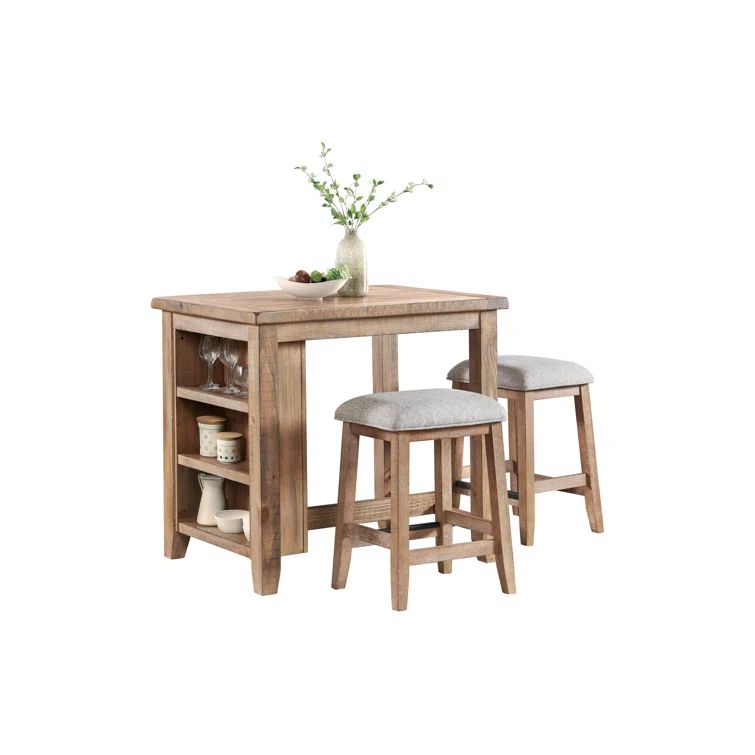 Labruna Backless Bar Stool with Cushion Seat, Sandwash