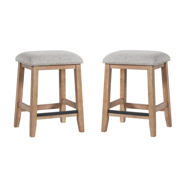 Labruna Backless Bar Stool with Cushion Seat, Sandwash
