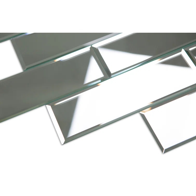 3" x 10" Beveled Glass Subway Tile