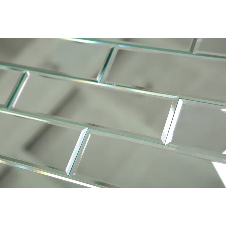 3" x 10" Beveled Glass Subway Tile