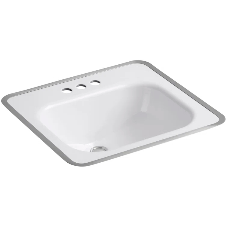 Tahoe Metal Rectangular Drop-In Bathroom Sink with Overflow