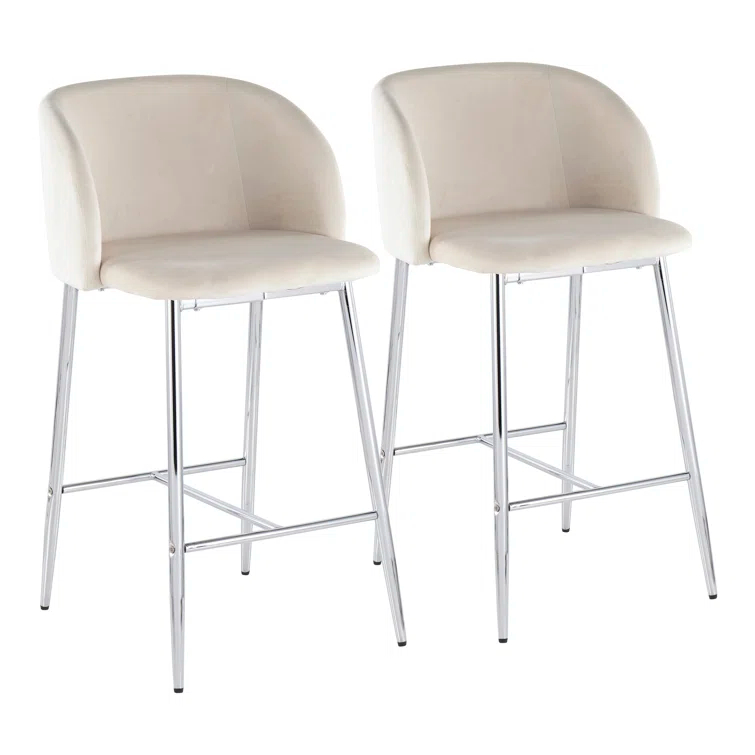 LumiSource Upholstered Counter Stool with Metal Frame