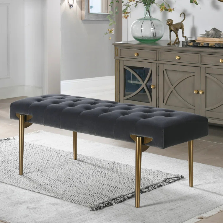 Velvet Upholstered Bench